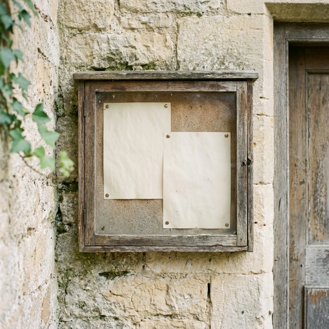 Panneau d'affichage des bans à la porte d'une mairie